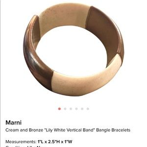 Marni "Lily white vertical band" bronze bracelet!